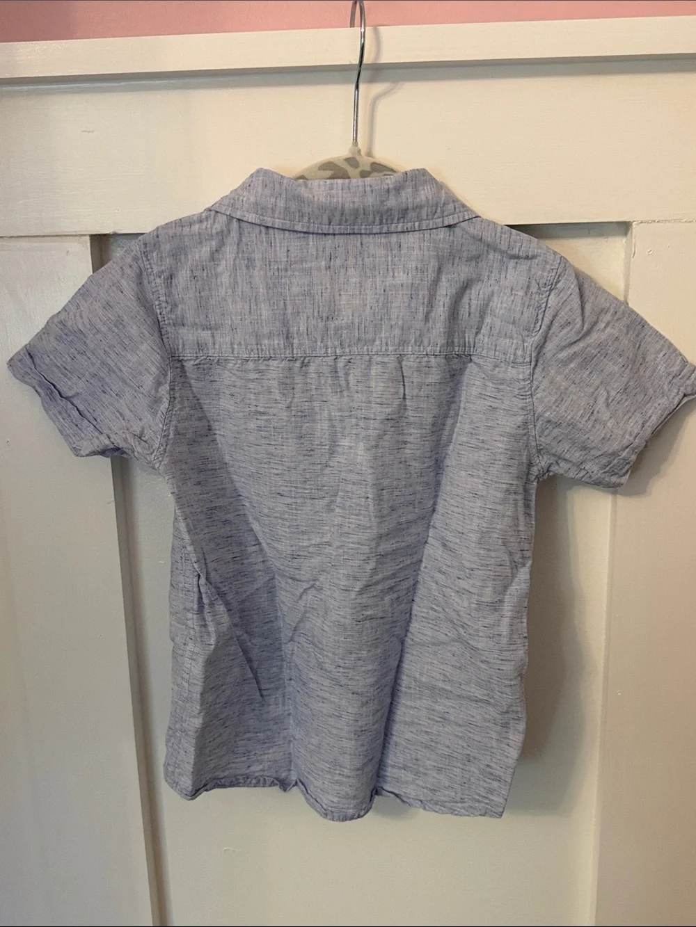 Denim & Flower Light Blue Heathered Short-Sleeve Button-Down Shirt (1)